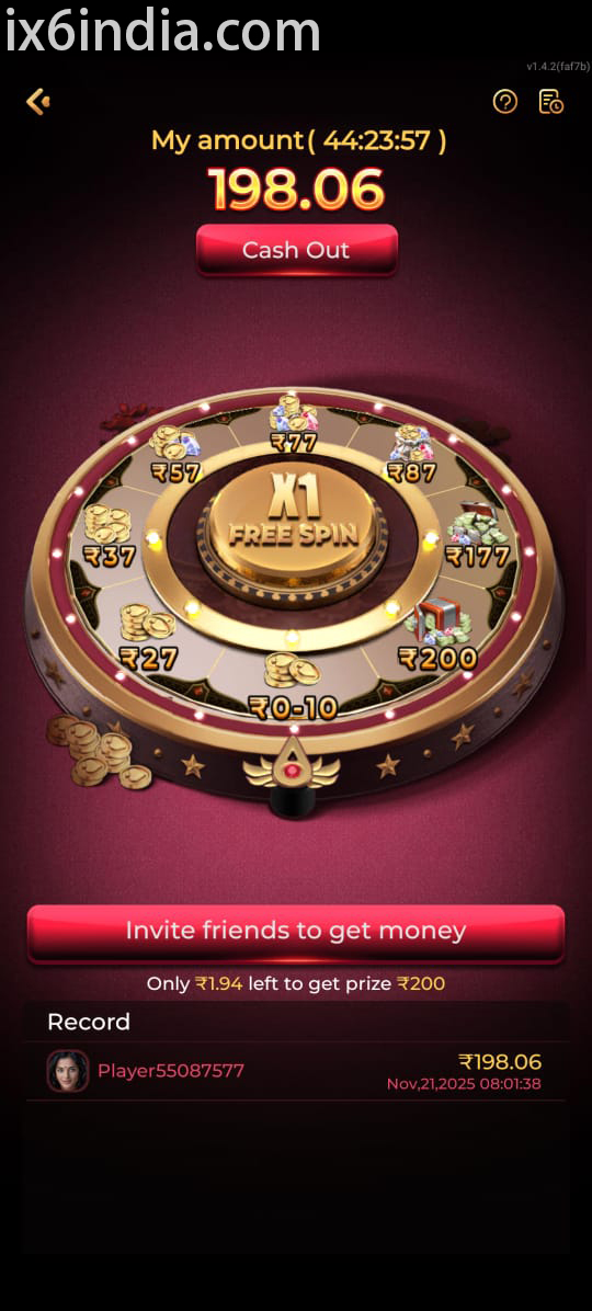 IX6 Game rewards screen